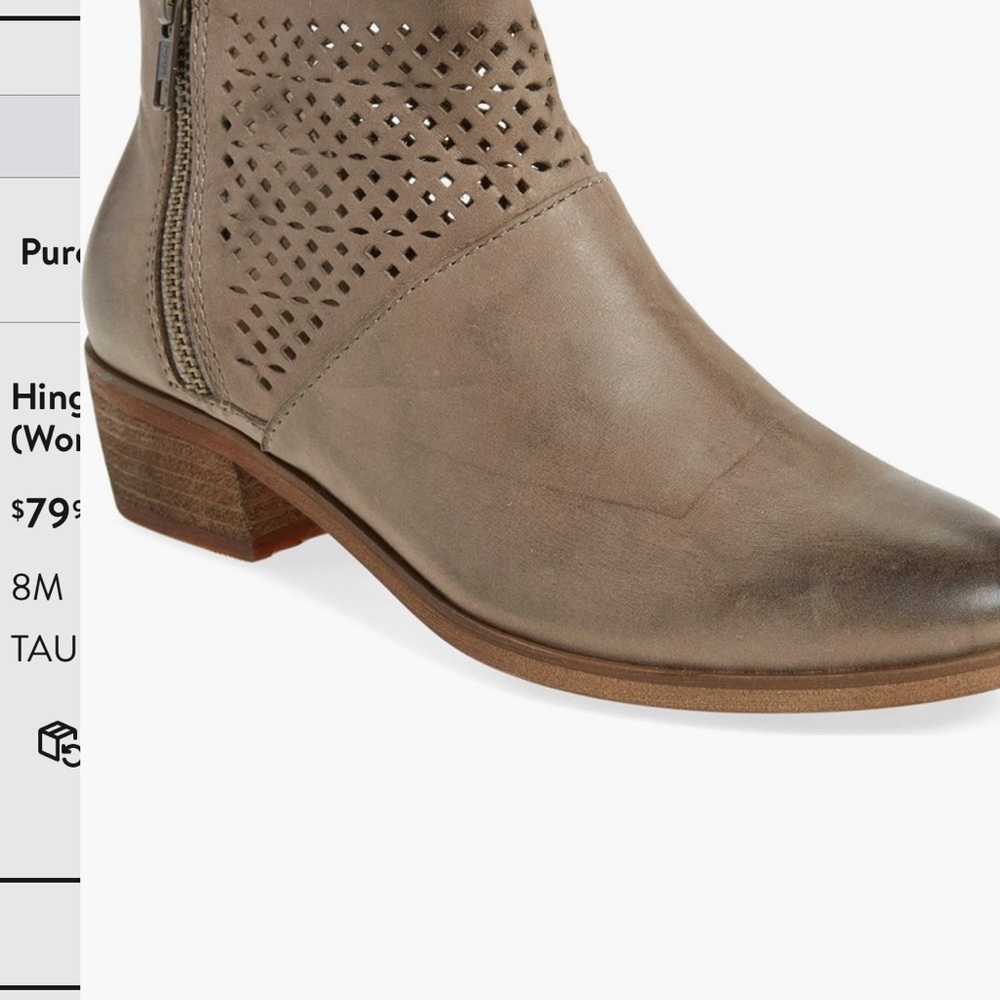 Hinge Perforated Taupe Ankle Booties